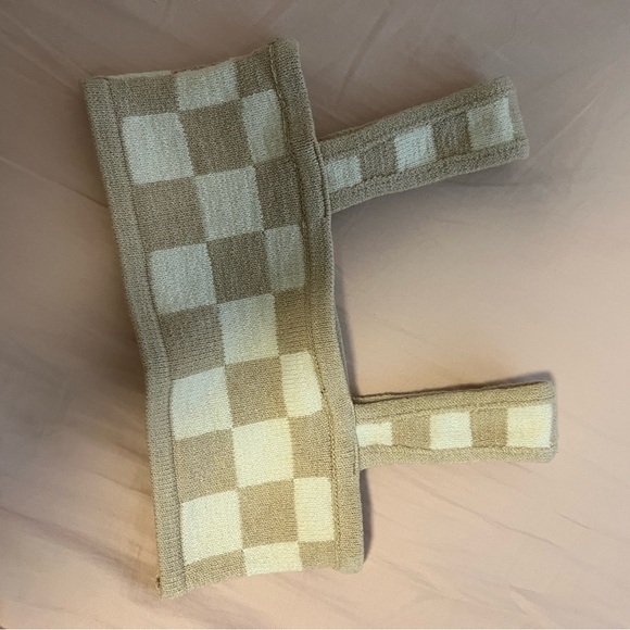 Belle the Label Checkered Knit Tube Top - Picture 1 of 3